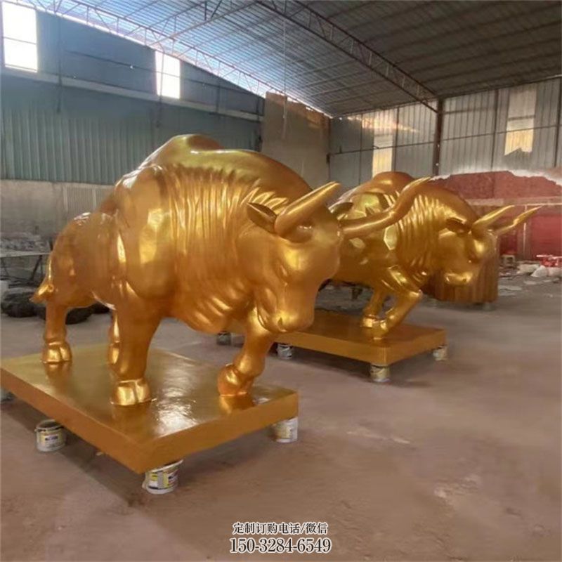 酒店金牛雕塑 牛雕塑装饰精品 景观户外铜雕塑点击